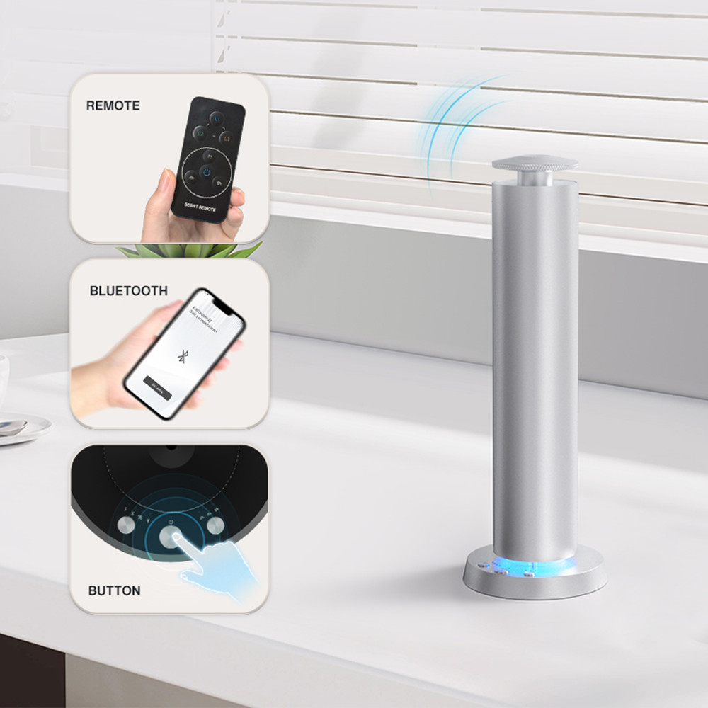 Home Fragrance Oud - Bluetooth-Aroma-Diffusor für Zuhause, Batteriebetrieben, Metallgehäuse, Lufterfrischer